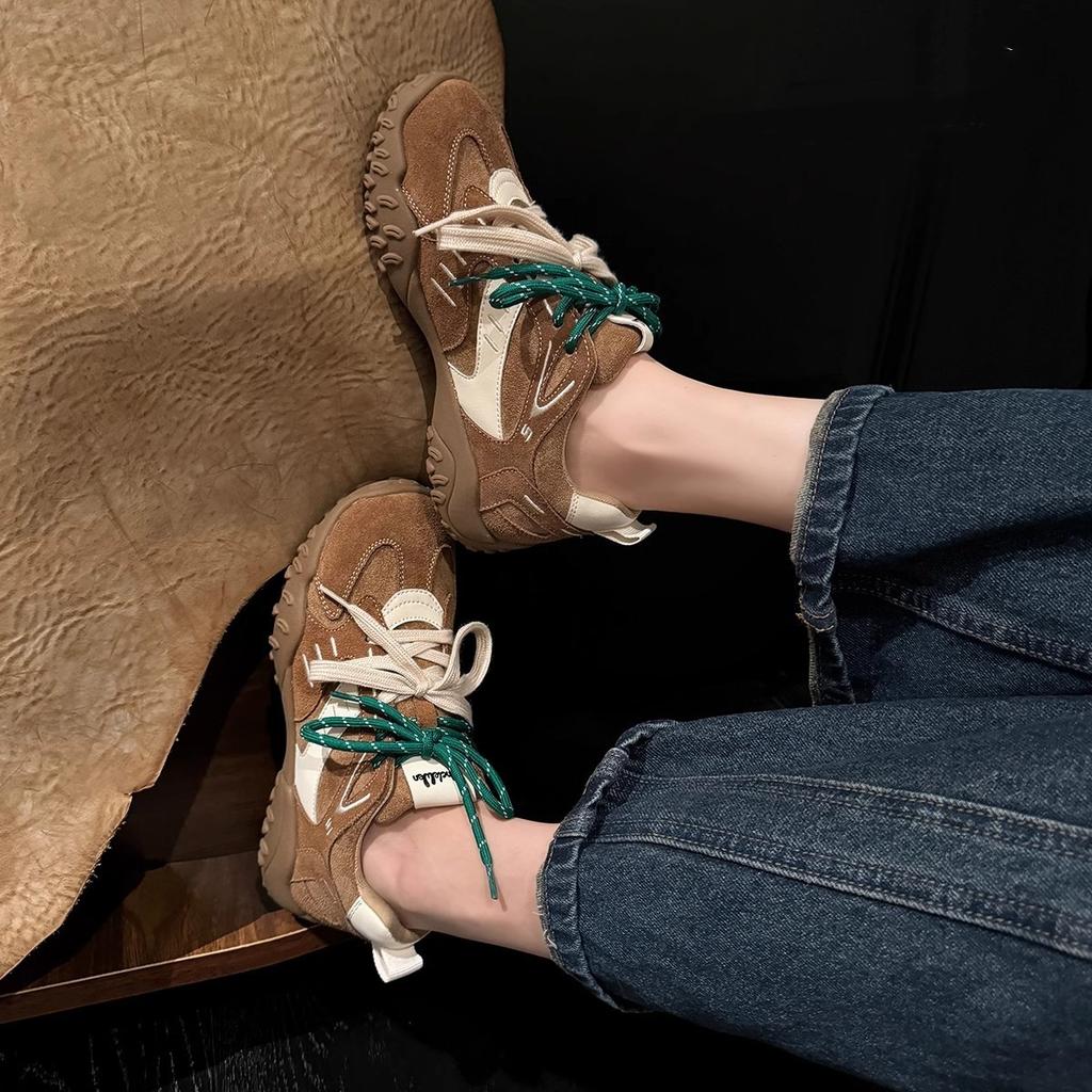 Американские ретро балетки для тренировок женские 2024 новые с утолщенной подошвой нескользящие для улицы повседневные универсальные спортивные туфли Форреста Гампа