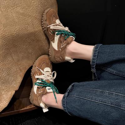 Американские ретро балетки для тренировок женские 2024 новые с утолщенной подошвой нескользящие для улицы повседневные универсальные спортивные туфли Форреста Гампа