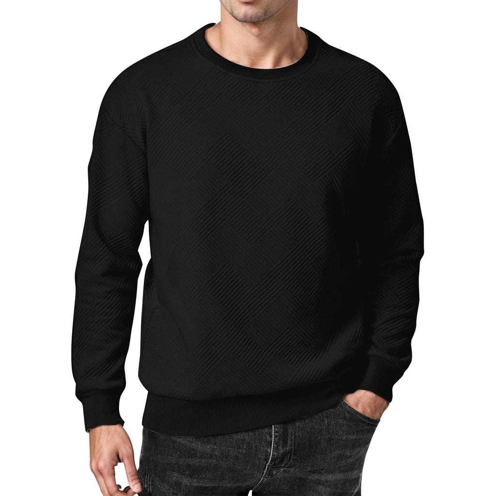 Мужская толстовка с круглым вырезом, повседневная, с длинным рукавом, с геометрическим узором, модная рубашка-пуловер