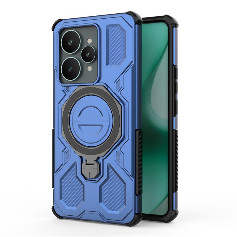 Магнитная беспроводная зарядная крышка для телефона Realme 15 5G, чехол-броня с держателем для телефона, задняя крышка для Realme 15 Pro, чехол для Realme 15, 6,8 дюйма