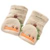 Children's Plush Gloves Half Finger Flip Outdoor Cycling Gloves Cartoon Crocodile