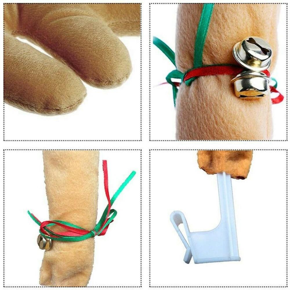 Christmas Festive Car Decor Ornaments Flannelette Antlers and Nose Reindeer Decoration Sets Supplies