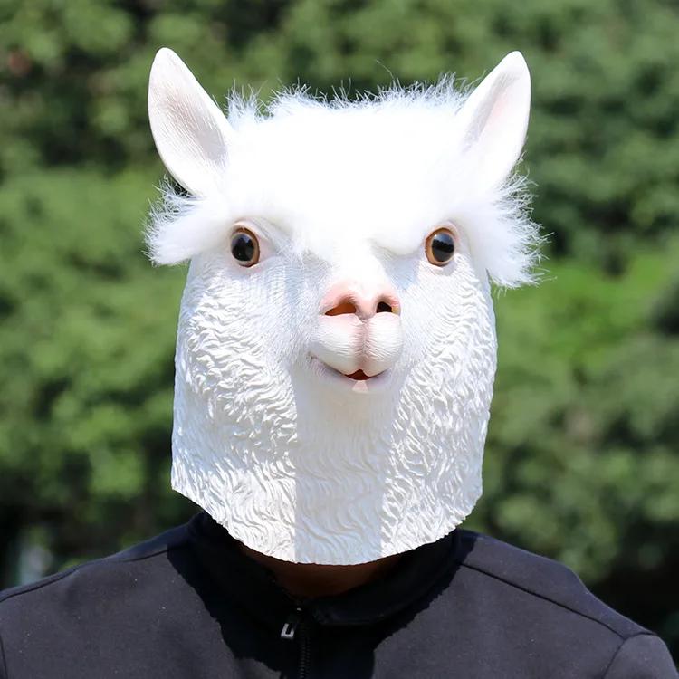 Halloween Mask Hooded Alpaca Mask Funny Animal Props