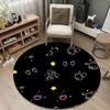Trendy Round Christmas Multicolor Carpet, Non-Slip Floor Mat for Office