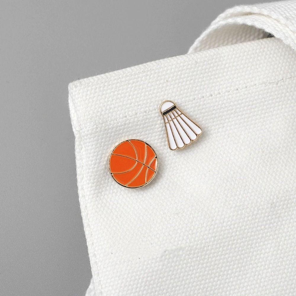 Basketball Dripping Oil Brooch Soccer Metal Badge Cute Sports Ball Enamel Pin Jewelry Gift