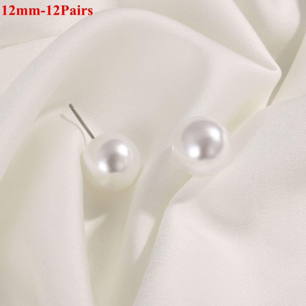 5Pairs/10Pairs/12Pairs Women Fashion Wedding Engagement Round Shape Elegant Ear Stud Pearl Earrings