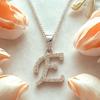 Moissanite E Letter 925 Silver White White Gold Plated Pendant Iced Necklace