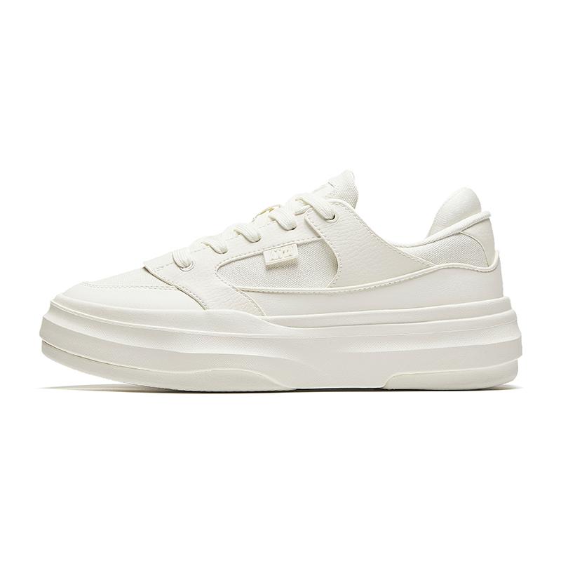 Anta Comfortable Casual Non-Slip Wear-Resistant Low-Top Skate Shoes Women Sneaker Ivory-White 922438011-1