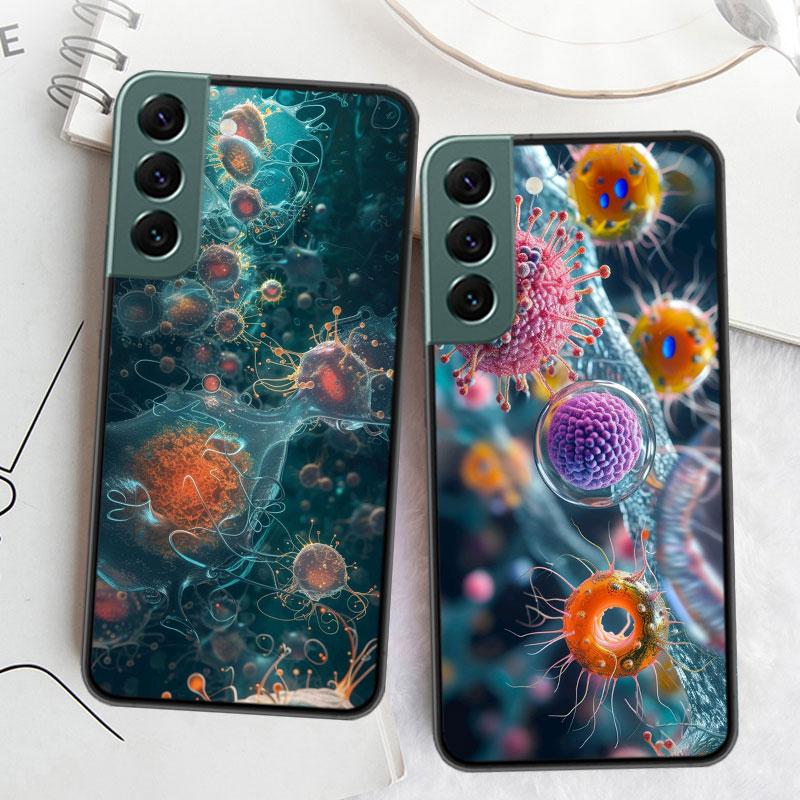 Чехол для телефона с изображением вируса крупным планом для Samsung A15 A25 A35 A55 Galaxy A12 A22 A32 A52 A72 A54 A34 A24 A14 A53 A33 A23 A13 A73