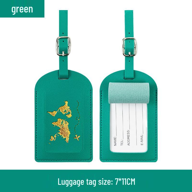 Customizable PU Leather Passport Cover with Hot Stamped Logo, Map, Luggage Tag, & Passport Holder Set