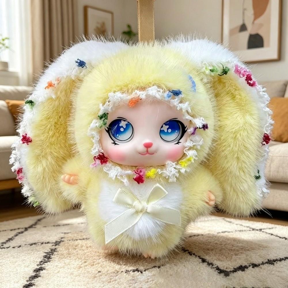 Ornaments Rabbit Plush Keychain Bag Hanging Car Key Ring Plush Doll Pendant Women Girls Gift