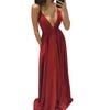 Floor-Length Formal Dress Popular Lady Adjustable Strap Low Cut Backless Strap Formal Dress