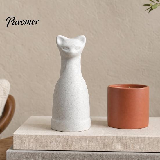 Домашний декор в скандинавском стиле, 3D-печатная фигурка кошки, минималистичный геометрический дизайн, цельная черная, белая, серая фигурка, прочная скульптура, для офиса