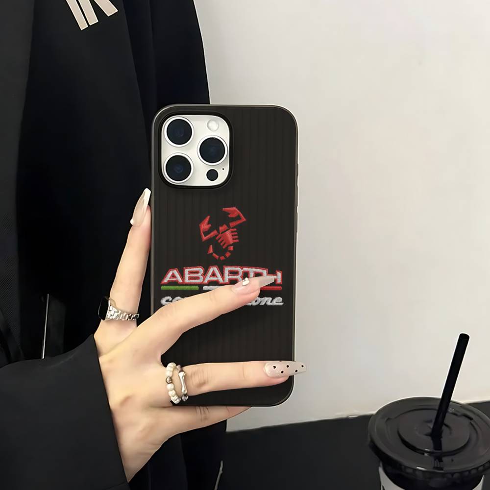 A-Abarth LOGO Soft Corrugated Transparent Phone Case For IPhone 17 15 16 11 12 13 14 Pro Max Plus Pro