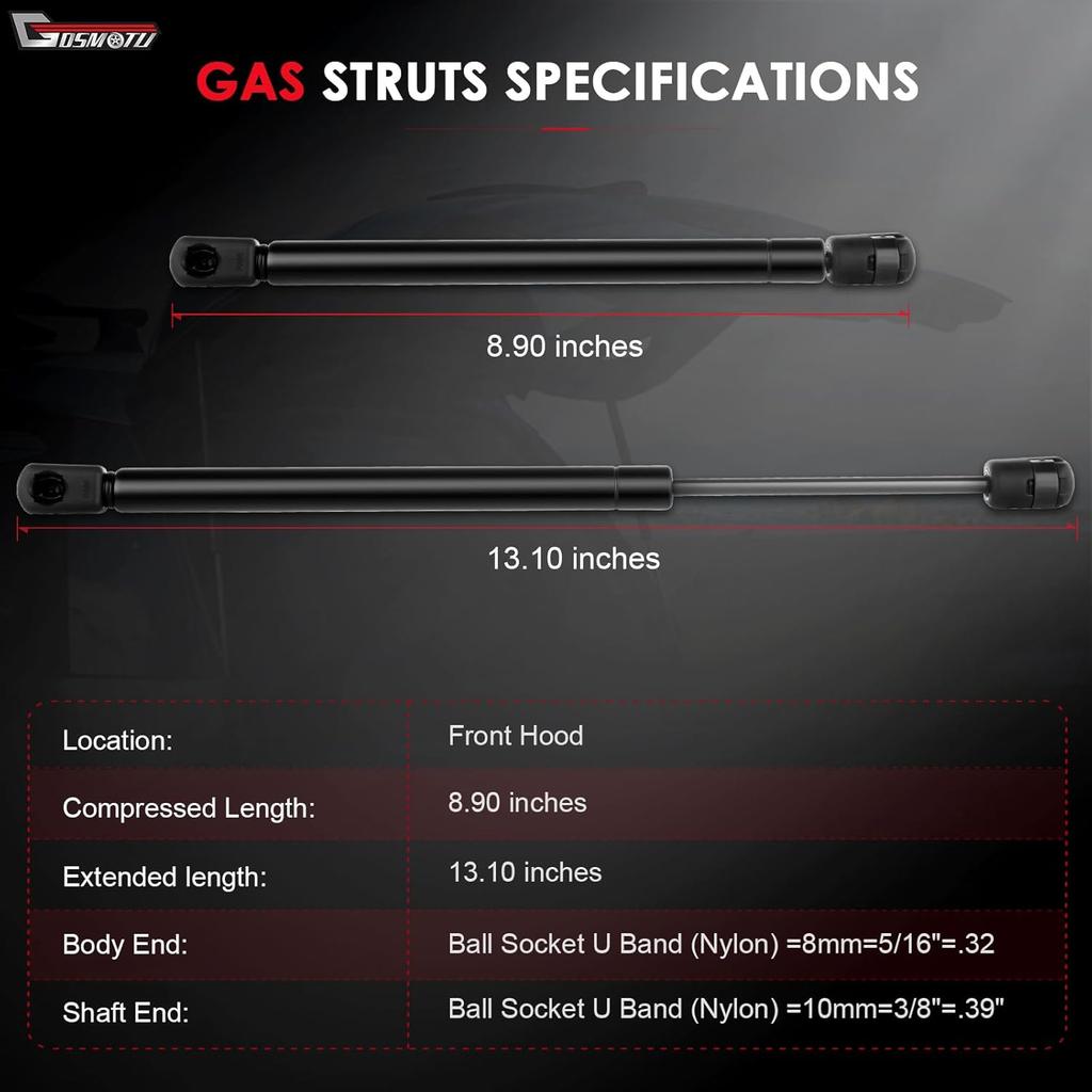 Front Hood Struts Shocks Lift Supports 4142 Gas Springs for Ford Explorer 2002 2003 2004 2005 2006 2007 2008 2009 2010, OEM# PM3021 SG404025, Pack of