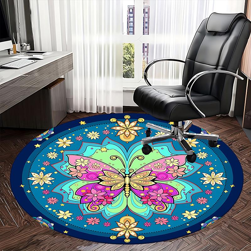 Colorful Butterfly Office Carpet Chair Mats, Home Decor, Office Carpet, Gift for Any Room1118153a