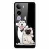 Glass Phone Case For Vivo Y400 5G Cartoon Animal Tempered Hard Back Cover For Vivo Y400 Case Coque Y 400 6.67" Soft Bumper Funda