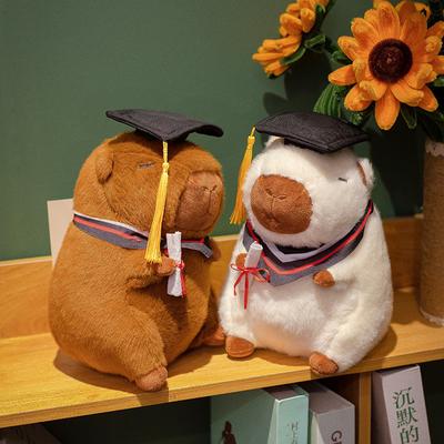 23см Милая кукла капибара в шапочке доктора Плюшевая игрушка Тряпичная кукла Капибара Аниме Пушистая игрушка Мягкая плюшевая кукла капибара Подарок на выпускной