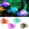 Fish Tank Silicone Lionfish Decoration with Suction Cup Glow In The Dark Realistic Floating Colorful Fish Model Aquarium Landscape Ornament