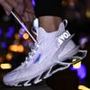 Men's Fashion Sneakers Breathable Elastic Trendy Blade Shoes Outdoor Running Sports Shoes Mesh Trainers