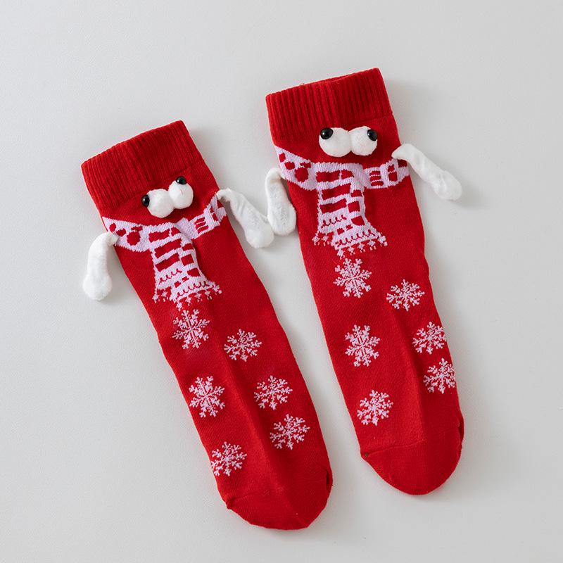 Holding Hands Magnetic Couple Socks - Cute Christmas Mid-Calf Socks