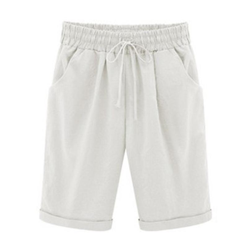 Пятидлинные брюки, элегантные женские повседневные брюки с эластичной резинкой на талии, большие размеры, женские бандажные свободные шорты