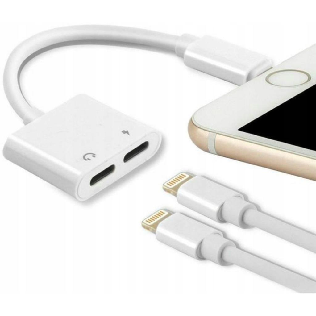 Adapter przejściówka rozdzielacz 1x2 lighting audio+av do iphone x 12 13 14