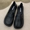 Модная ретро женская обувь на плоской подошве 2025 Осень Британский стиль Универсальные Тонкие Ботинки Лоферы с квадратным носком Слипоны Повседневная Обувь из мягкой кожи