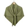 Solid Color Cotton Triangle Scarf Muslim Hijab Shawls Woman Soft Wraps Lady Fashion Causal Turban Islamic Jersey Headband