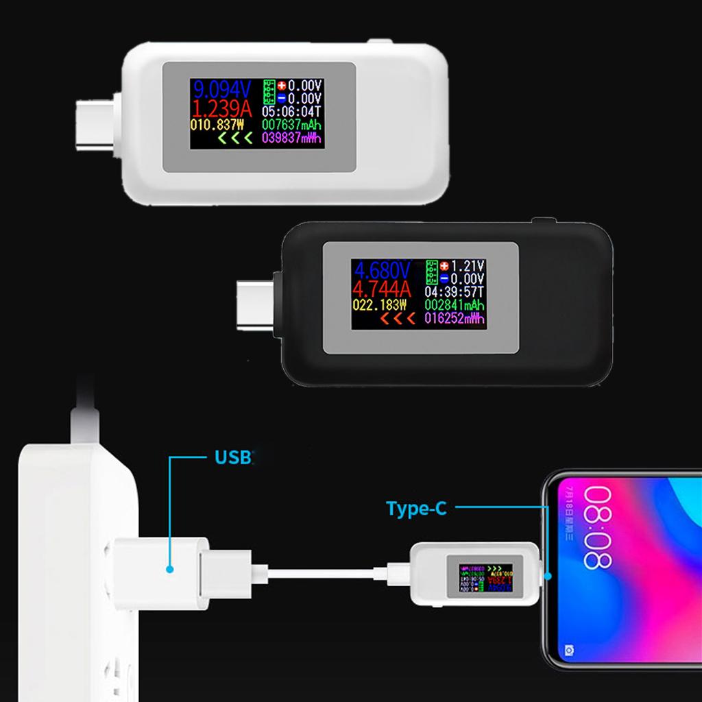 KWS-1902C Type-C Цветной Дисплей USB Тестер Монитор Тока и Напряжения Измеритель Мощности Зарядное Устройство для Мобильных Батарей Детектор Инструмент