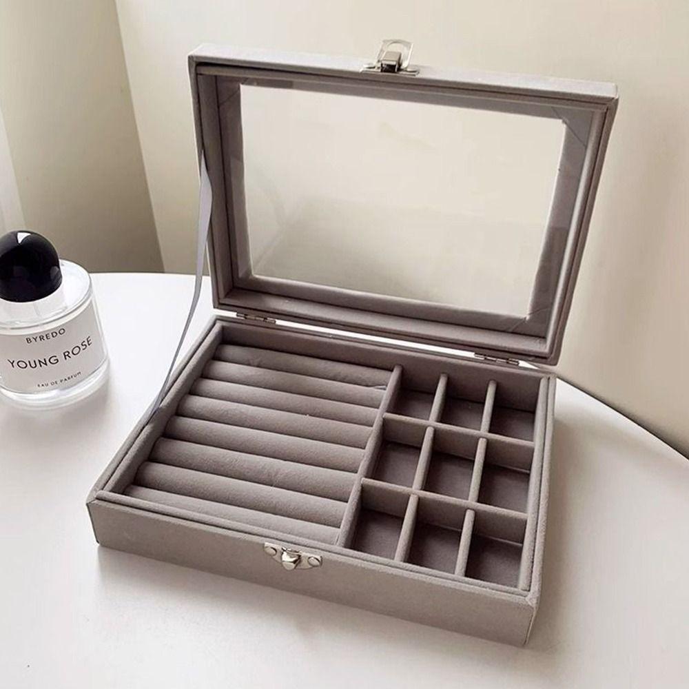 Держатель для колец Органайзер для украшений Прозрачная коробка для демонстрации украшений Коробка для хранения украшений Дорожное хранение