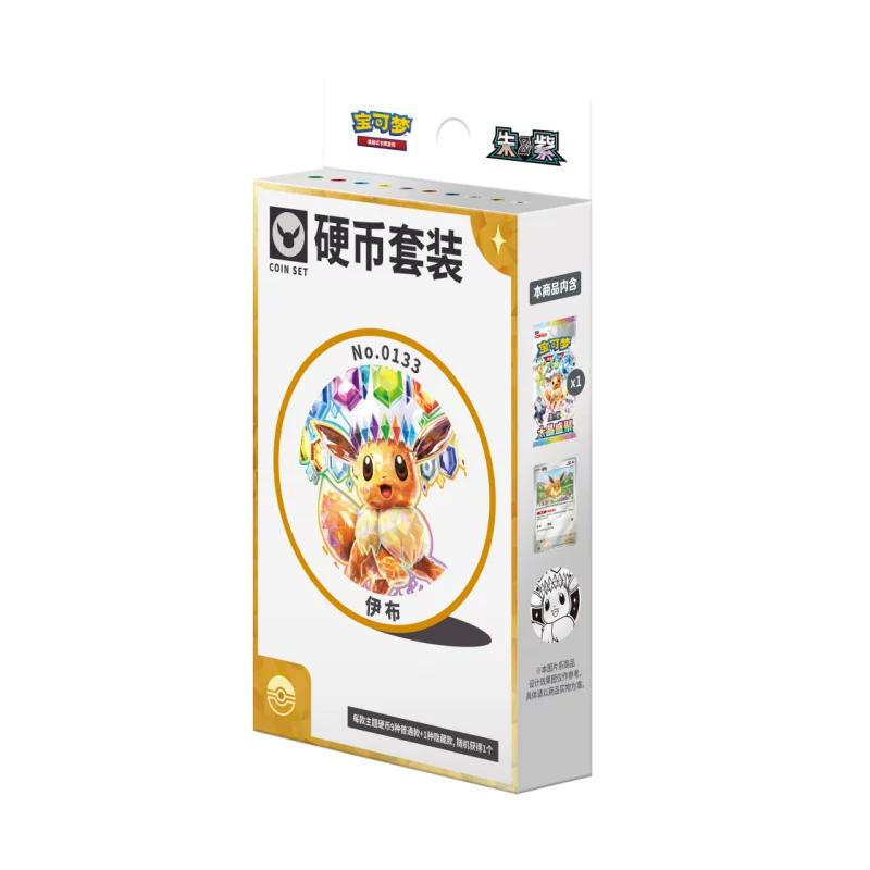 PTCG PKM Scarlet&Violet CSV9.5 Brilliant Gathering Набор с монетой Eevee Коллекция бустеров из Китая Сюрприз Игрушки Монеты