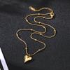 316L Stainless Steel Gold Color Heart Pendant Necklace For Women New Trend Girls Clavicle Chain Jewelry Festive Gifts