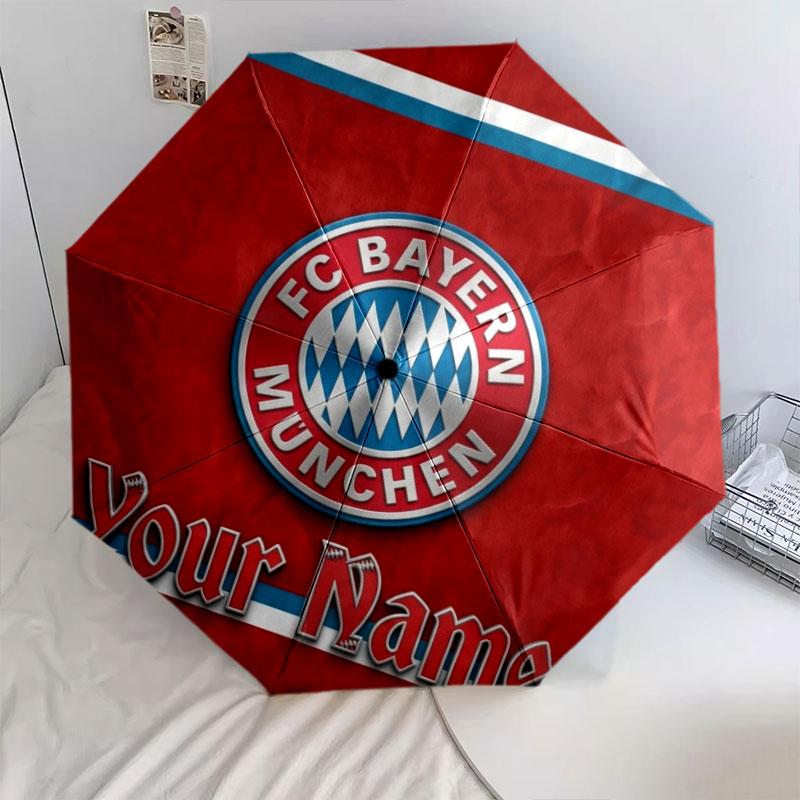 1 шт. Автоматический складной зонт - FC Bayern München, узор с индивидуальным именем, портативная и складная конструкция с 8 спицами, рождественские и новогодние подарки