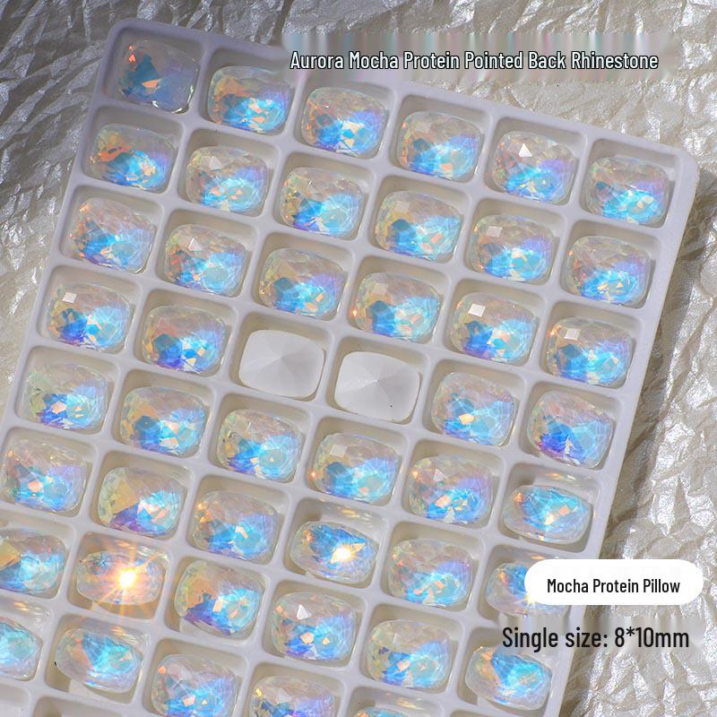 Нейл-арт Мокко Аврора: 3D Блестящие Хрустальные Украшения для Потрясающего Синего Светового Декора