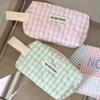 1 шт. шикарный простой пенал для детей и девочек модный корейский клетчатый пенал большой емкости школьная канцелярская сумка
