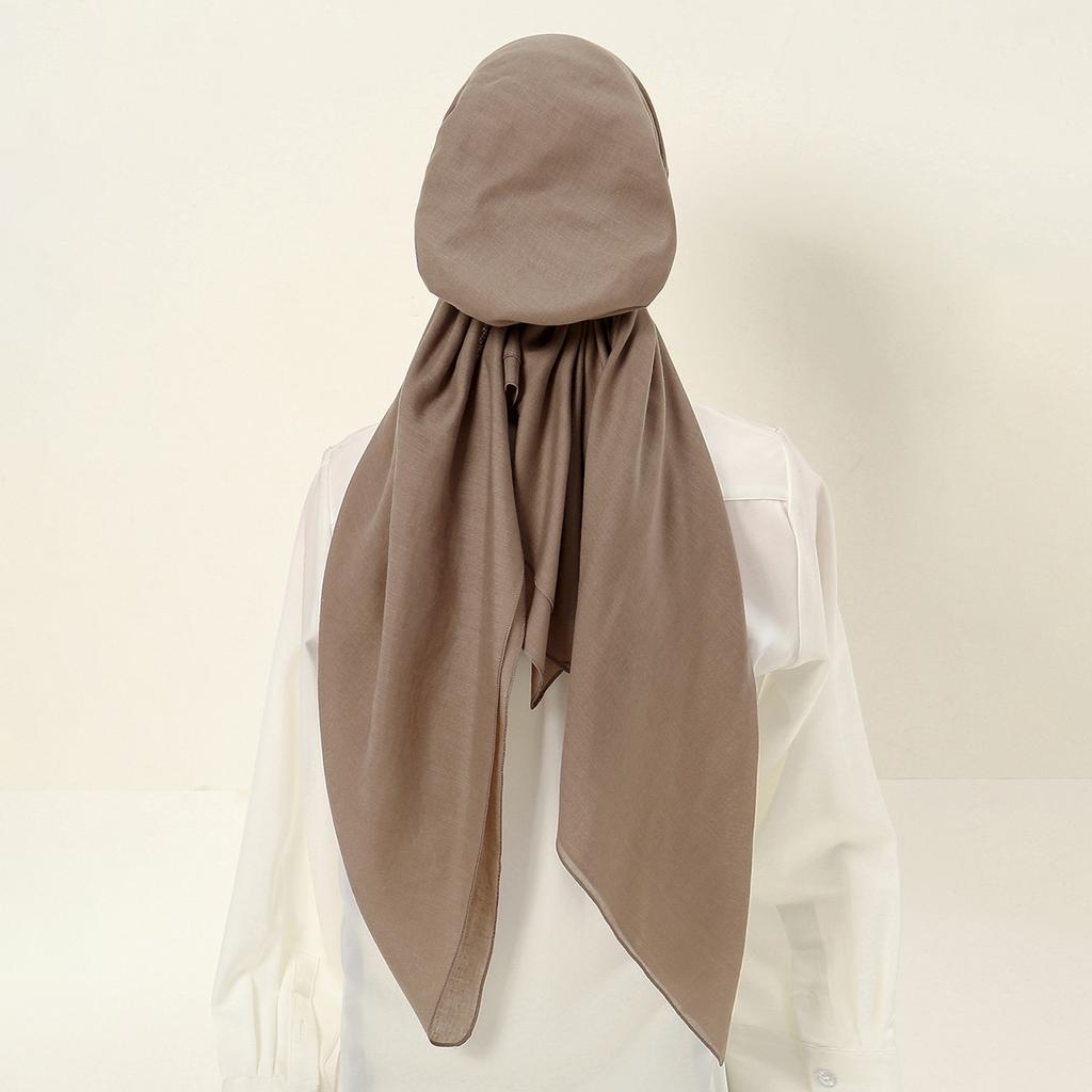 Мусульманский платок Женский хиджаб Модный Полное покрытие Дышащая Премиальная ткань Модный цвет Мягкая текстура Легко сочетается