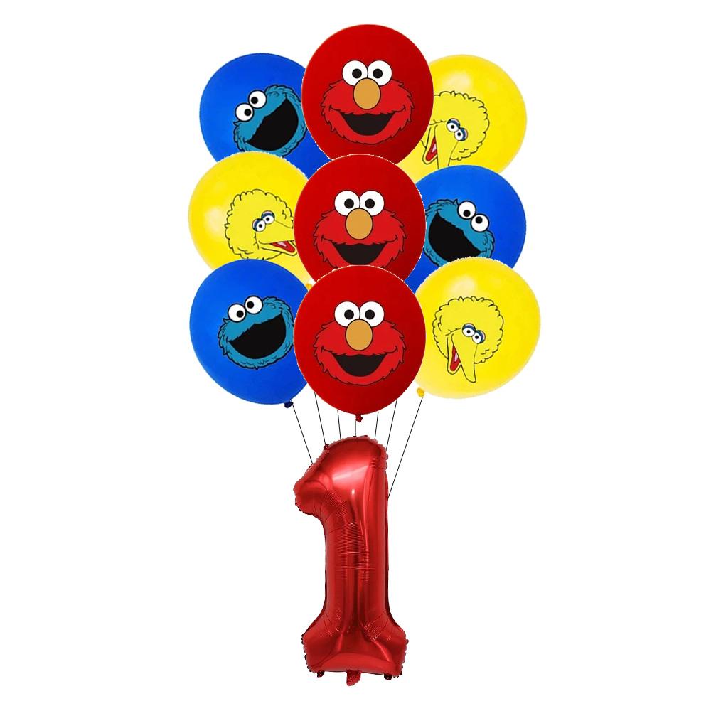 Cartoon Sesames Street Birthday Party Decoration Elmo Disposable Party Plate Latex Balloons Tablecloth Baby Shower Party Supplie
