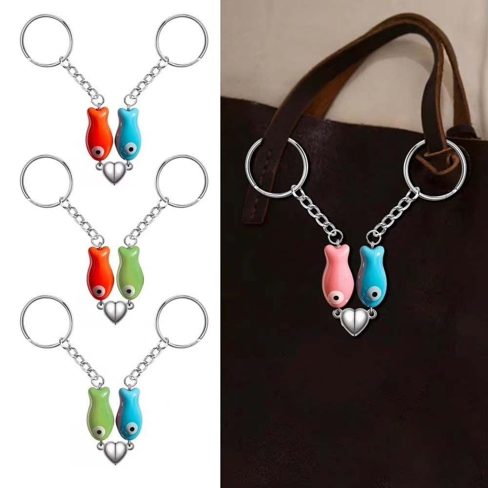 Hanging Ornament Magnetic Matching Keychain Bag Charm Couples Keychain  Best Friend