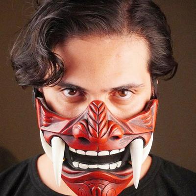 Маска для косплея на Хэллоуин, страйкбольная маска, защитная модная полумаска для лица, маска Праджня Хання, японский самурайский демон, декор для вечеринки