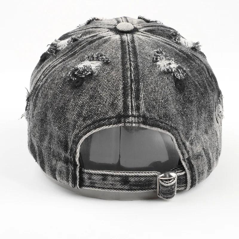 Летняя уличная кепка из выстиранного денима с козырьком от солнца для мужчин, кепки дальнобойщиков, высококачественные женские кепки с потертостями, бейсболки