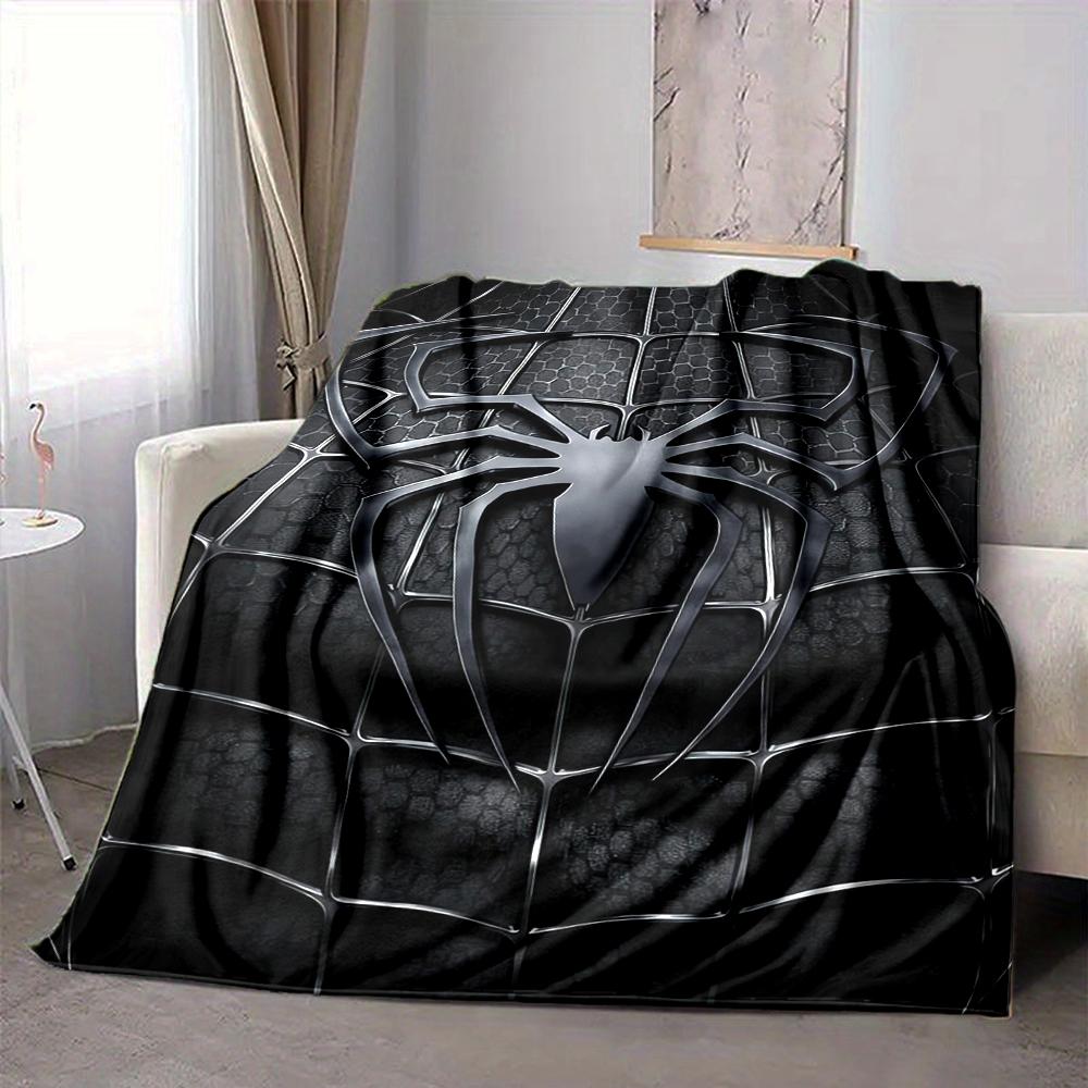 1Pc Spiderman Black Suit Blanket Soft And Comfortable Casual Warm Camping Travel Christmas Halloween Xmas Gift M928466