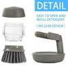 Multifunctional Pressing Cleaning Brush 2 In 1 Soap Dispensing Palm Brush for Cleaning Pan Dish Bowl Kitchen Scrub Brushes Kitchen Tools