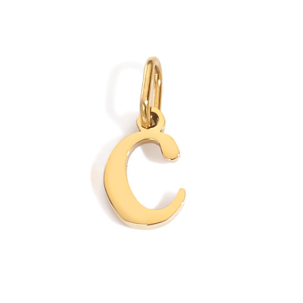 Chi Hang Jewelry Подвеска с маленькой буквой алфавита из нержавеющей стали - 26 букв