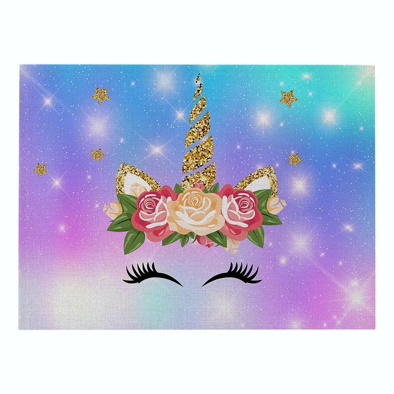 Nordic INS Cartoon Unicorn льняной коврик для стола нескользящий термостойкий коврик для стола подставка под стакан для напитков кухонные принадлежности