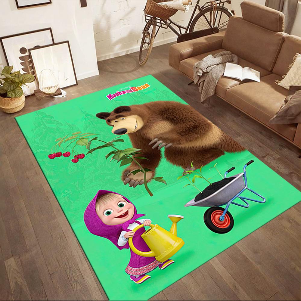 Masha Bear Area Rug Suitable for Dormitory Study room Kitchen Foyer Antislip Carpet Decorate Offices Perfect Gift for Women/Men