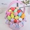 Корзина для пасхального кролика, многоразовое тканевое пасхальное ведро, оборчатая корзина для хранения с ручкой для детей, пасхальная охота за яйцами
