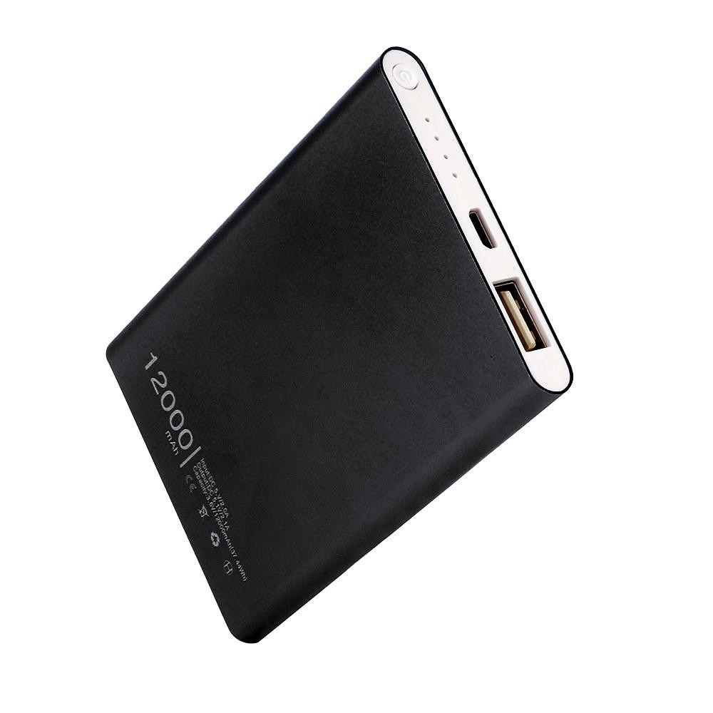 Ультратонкое портативное внешнее зарядное устройство USB 12000mAh Power Bank для телефона