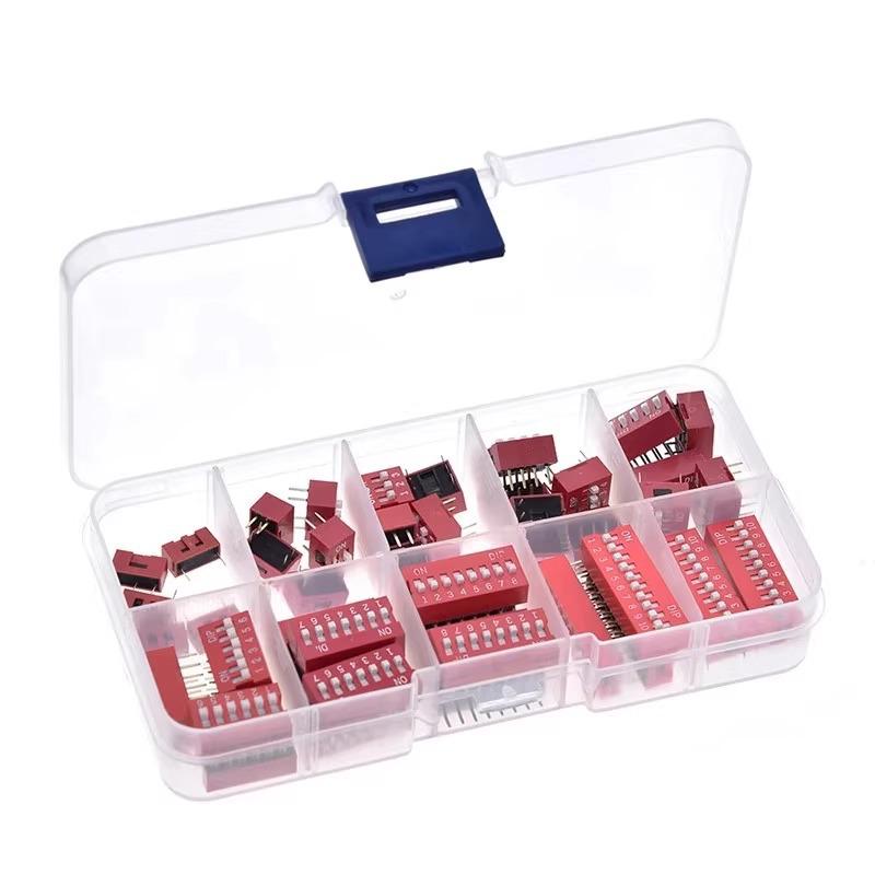 45PCS 2.54mm Pitch DIP Encoder Switch Kit (1-9P) in Box