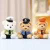 Cute Bear Toy Keychain Traffic Police Themed Bear Plush Toy Stuffed Doll Soft Plush Pendant Charm For Car Backpack Decor Gift